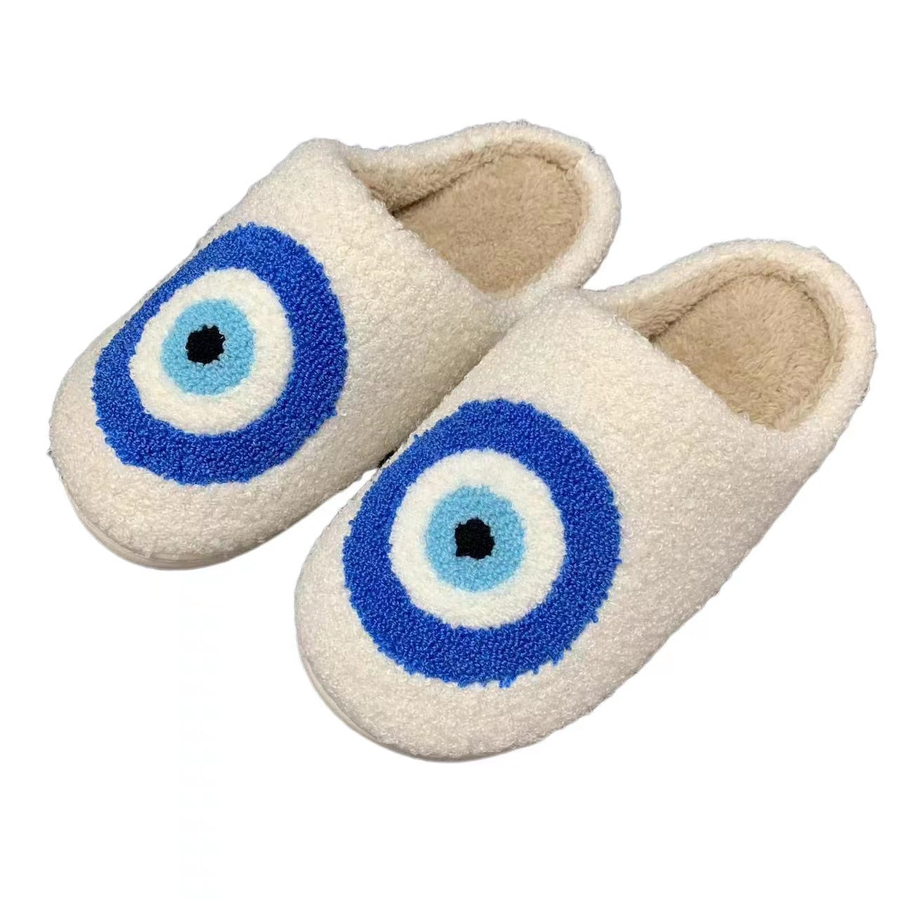 Cozy Feet Delight Slippers Blue Cartoon Eye